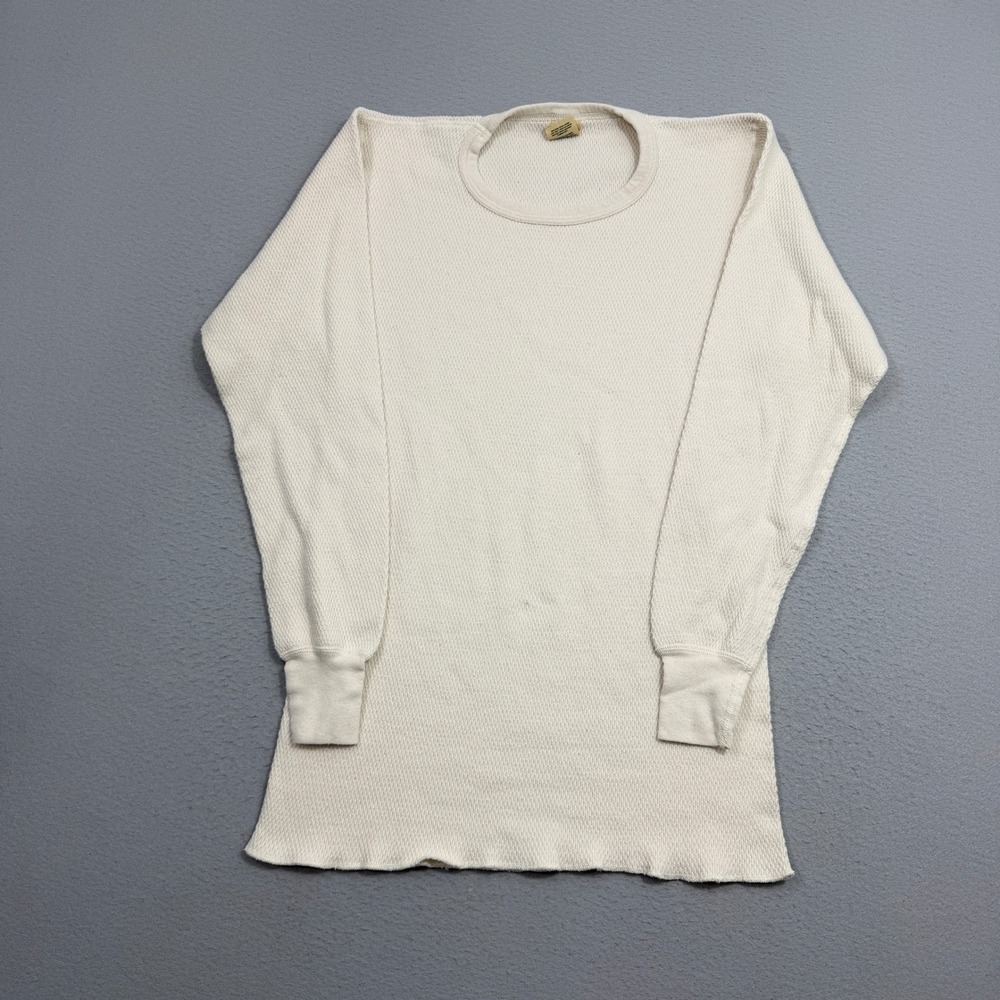 Vintage St. Johns Bay Thermal Shirt XL-Tall Cream Waffle Knit Long Sleeve USA